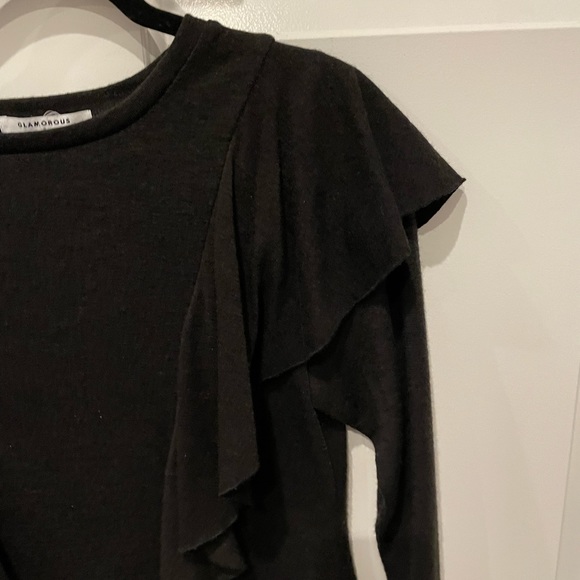 Elevate the every day with this black lightweight, ruffle sweater. - Picture 4 of 11